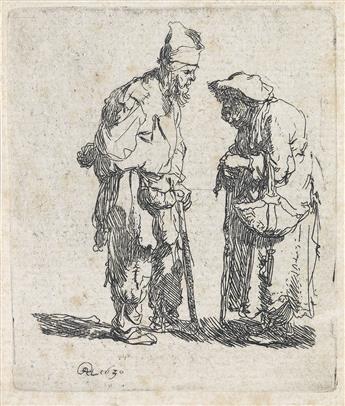 REMBRANDT VAN RIJN Two etchings.